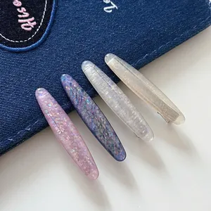 Elegant Shell Cat Eye Glitter Oval Hair Clip Sparkly Side Bangs Clip Duckbill Clip For Women Girls Sweet Hair Accessories