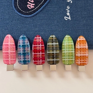 Barrettes à Cheveux Plaid Style Coréen Couleur Bonbon pour Femmes Douces Antidérapantes en Acrylique Sans Trace Accessoires de Cheveux