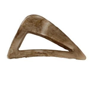 Large apricot marble hair claw clip with geometric triangle design for elegant hair styling