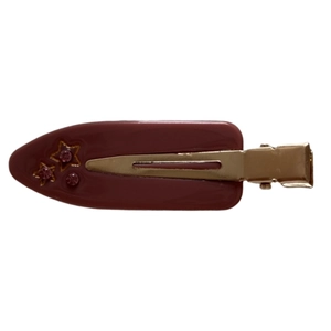 French style marble texture duckbill clip with gold star and rhinestone accents
