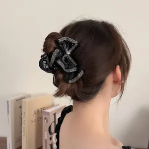Women Elegant Mesh Bowknot Hair Claw Clip With Rhinestones Korean Style Handmade Hair Accessories Styling Tool Gift