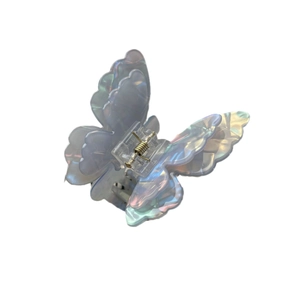 Iridescent butterfly hair claw clip with 3D acetate design for elegant hairstyling