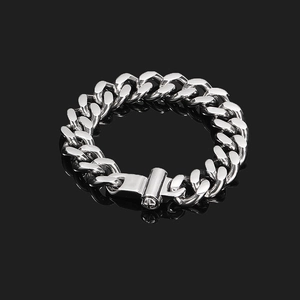 Bracciale Cuban Link in Acciaio Inossidabile Hip Hop da Uomo Catena Lucida in Metallo Pesante Gioielli Street Dominante