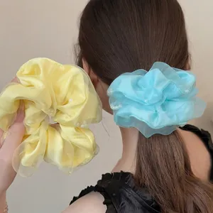 Koreanische Doppellagige Mesh Haargummis Mit Elegantem Kunstperlen Süße Organza Haarbänder Für Damen Alltag