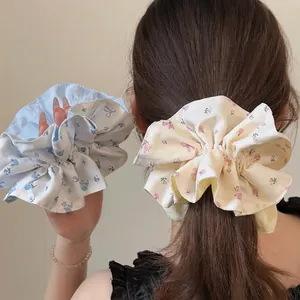 Flauschige Stoff Scrunchie Blumen Cartoon Bär Haargummi Süße Koreanischen Stil Pferdeschwanz Halter Für Frauen Mädchen Haarschmuck