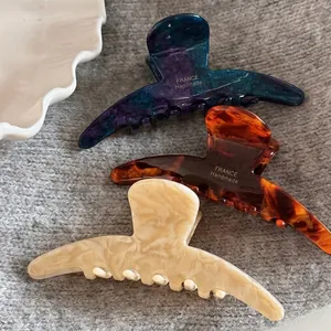 Large Acetate Hair Claw Clips For Women Retro Elegant Tortoise Shell Marble Shark Hair Clips Non Slip Hair Accessories