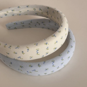 Women's Korean Style Small Floral Sponge Headband Padded Wide Fabric Hair Band Sweet Daily Outing Headwear Accessories