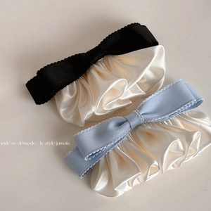 French Vintage Satin Bow Hair Clip Elegant Pleated Ruffle Spring Clip Sweet Hair Accessory For Women Party Daily Decoration