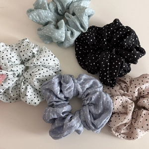 Lot de chouchous à pois noirs, blancs et pastels pour accessoires de cheveux