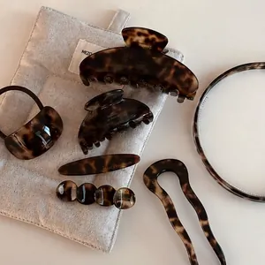 French Style Acetate Hair Claw Tortoiseshell Pattern Elegant Hair Clip For Women Retro Headwear Versatile Styling Accessories