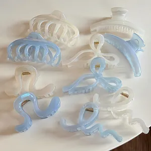 Molle per Capelli Cangianti a Perla Artificial per Donna Grandi Pinze in Resina e Acetato Accessori Capelli Minimalisti Geometrici