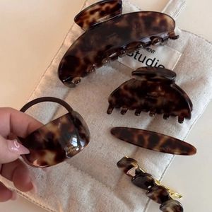 French tortoiseshell acetate hair claw clip set with 5 pieces for women's hairstyles