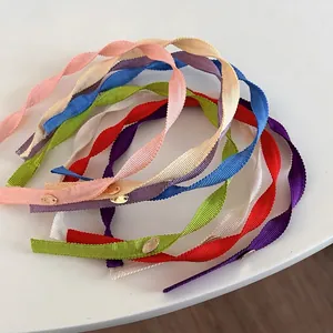 Elegant Fabric Twisted Spiral Headband For Women French Simple Grosgrain Ribbon Hair Hoop With Gold Metal Label Daily Hair Accessories