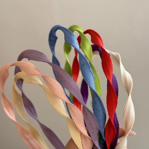 Set of colorful spiral fabric headbands with elegant ribbed texture for women
