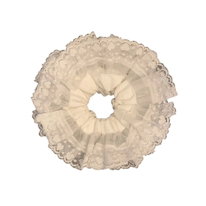 Elegante elastico per capelli in pizzo bianco con cuori in stile balletcore