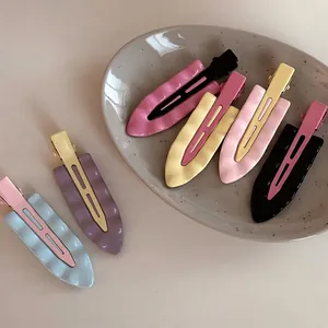 Koreanischer Stil Macaron Farbe Welle Haarklammer Nahtlose Metall Entenschnabel Seite Pony Clip Süße Harz Haarspangen Für Damen