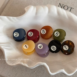 Mini Billiard Ball Style Hair Claw Clips Acetate Small Round Hairpins Colorful Sporty Design Hair Accessories For Women