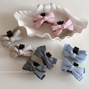 Women's Korean Style Sweet Bowknot Hair Claw Clip Fabric Wrapped Small Side Hairpin For Daily Decorative Accessories
