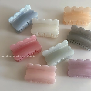 Wellenkante Rechteckige Haarkralle Perlmutt Harz Haarklammer Süßer Koreanischer Stil Kopfschmuck Für Damen Tägliches Accessoire