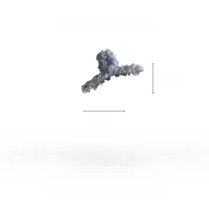 Détails d'une pince à cheveux en tulle bleu de 13cm montrant dimensions et poids
