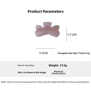 Detailed dimensions of the light purple bow hair claw clip with matte resin finish