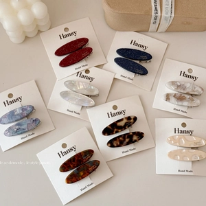 Fermagli per Capelli Ovali in Acetato Stile Francese per Donna Texture Marmo Glitzer Becchi d'Anatra Accessori Capelli
