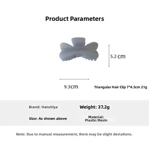 Detailed size parameters for the 9.3cm light blue butterfly hair claw clip with glitter