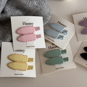 Cute Korean handmade macaron colorful duckbill hair clips set on display cards