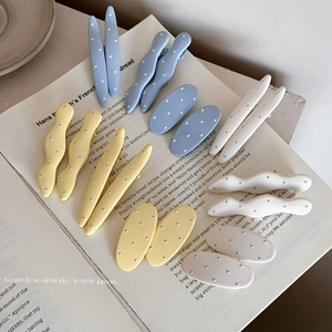 Barrettes à cheveux géométriques mates à pois en forme de vagues et ovales pour filles
