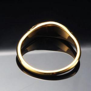 Elegant gold-plated MAMA letter ring with minimalist circular polished finish for women