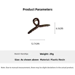 Detailed dimensions of the green plaid claw clip showing length 12.7cm and height 6.5cm