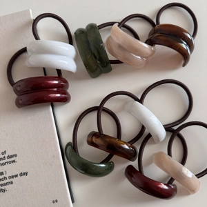 Minimalist Curved Resin Hair Scrunchies High Elastic Rubber Band Elegant Hair Ties For Women Daily Hair Accessories