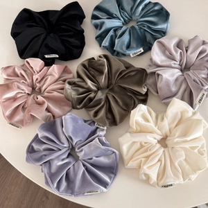 Große Samt Haargummis Für Damen Elegant Französisch Stil Einfarbig Elastische Haarbänder Weiche Samt Haarschmuck Accessoires