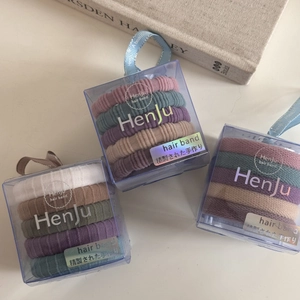 Five-piece seamless high elastic hair ties in Morandi tones with luxury gift box packaging
