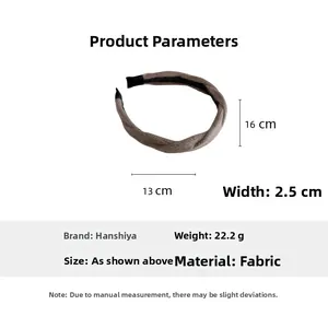 Specifiche dettagliate delle dimensioni per fascia per capelli intrecciata marrone