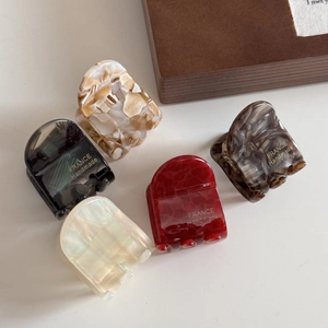 Lot de 5 mini pinces à cheveux élégantes en acétate, motifs ambre et écaille de tortue