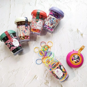 Élastiques À Cheveux Style Coréen Collection Mini Gobelet Colorés Pour Enfants Filles Élastiques Mignons Motif Floral Accessoires Cheveux