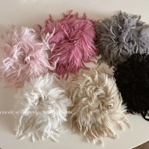 Mode Flauschige Straußenfeder Haargummi Elegante Plüsch Haarbänder Weiche Pelzige Pferdeschwanz Halter Haarschmuck Für Damen