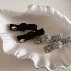 Fermaglio per Capelli a Fiocco Lavorato a Mano in Stile Coreano Con Piastrina Gold Love Elegante Fermaglio a Becco d'Anatra Donna