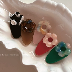 Süße Blumen Haarspange aus Acetat für Damen Pony Clip Vielseitige Entenschnabel Clip Mädchen Blumen Haarnadeln Haarschmuck