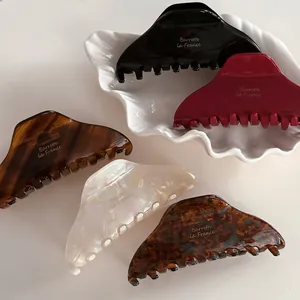 Pince à Cheveux en Acétate Style Français Élégante Grande Shark Clip Barrette La France Imprimé Lettres Accessoires Cheveux Femme