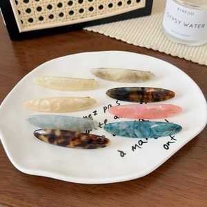 Barrettes à cheveux élégantes en acétate en forme de saule aux couleurs de Morandi
