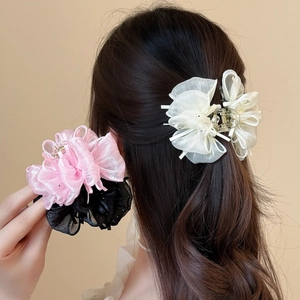 Dolce Pinza per Capelli con Fiore in Organza Grande Pinza a Squalo in Rete per Donna Accessori per Acconciatura da Principessa
