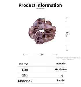 Detail view of large purple leopard print scrunchie with 17cm diameter measurement