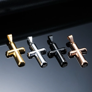 Gepolijst Roestvrij Staal Kruis Hanger Ketting Voor Mannen Vrouwen Minimalistisch Titanium Staal Religieuze Crucifix Sieraden Zonder Ketting Of Met Doosketting