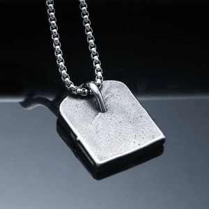 Vintage punk grim reaper cloak shield pendant necklace in brushed stainless steel for men