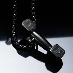 Titanstahl Hantel Langhantel Anhänger Halskette Für Fitnessliebhaber Personalisierte Edelstahl Sport Schmuck Für Unisex