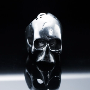 Gothic Punk Stainless Steel Skull Pendant Necklace For Men Hip Hop Rock Biker Jewelry Retro Silver Skull Charm Necklace