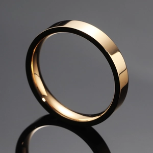 Minimalist 4mm Polished Stainless Steel Plain Band Ring For Women Men Gold Rose Gold Plated Wedding Engagement Jewelry