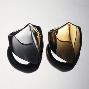 Minimalist Titanium Steel Geometric Irregular Ring For Women Mirror Polished Fashion Jewelry Gold Steel Color Ring Gift